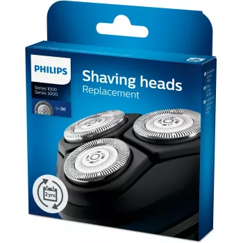Pakeitimo galvutės skustuvui Philips SHAVER Series 3000 SH30/50 — 3 nerūdijančio plieno galvutės