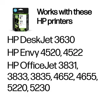 HP 302 2 vnt. juodos/trispalvės originalios rašalo kasetės