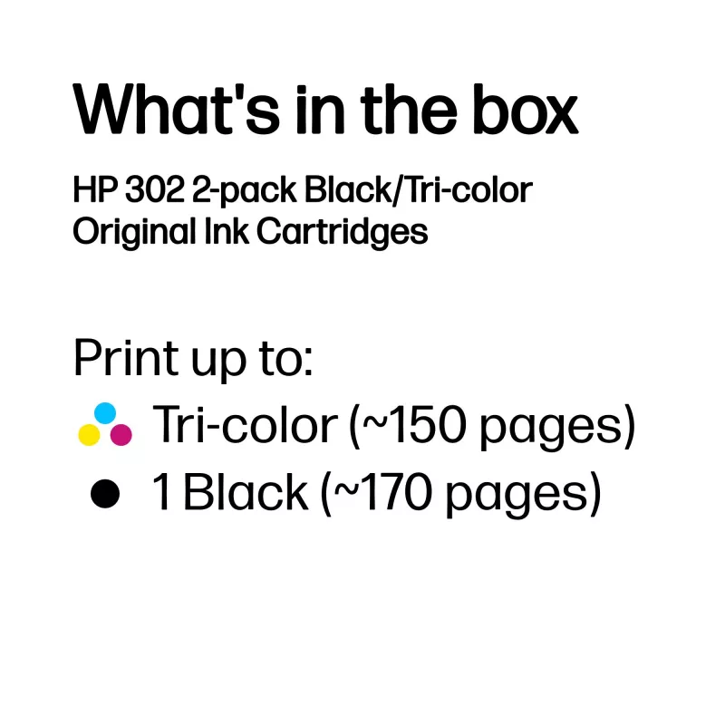 HP 302 2 vnt. juodos/trispalvės originalios rašalo kasetės
