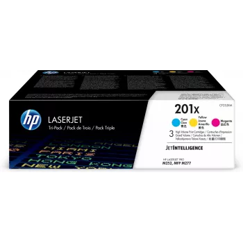 HP 201X 3 vnt. High Yield Cyan/Magenta/Yellow Original LaserJet tonerio kasetės