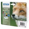 Epson Fox Multipack 4 spalvų T1285 DURABrite Ultra rašalas, juoda, žydra, purpurinė, geltona, 5,9 ml, 3,5 ml, 1 vnt., multipaketas