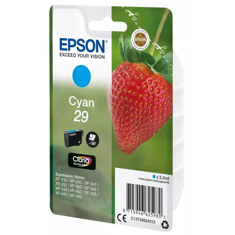 Epson Strawberry Singlepack Cyan 29 Claria Home Ink – originalus rašalo kasetė
