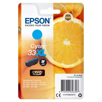 Epson Oranges Singlepack Cyan 33XL Claria Premium rašalo kasetė