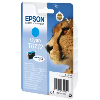 Epson T0712 DURABrite Ultra rašalinė kasetė, Cyan, 5,5 ml, standartinė talpa