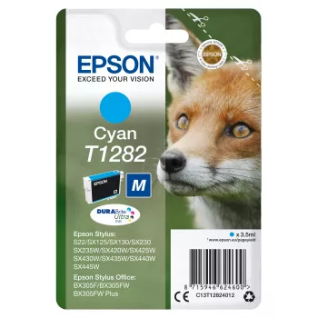 Epson Fox Singlepack Cyan T1282 DURABrite Ultra rašalas, ciurnas, 3,5 ml, 1 vnt., 260 puslapių