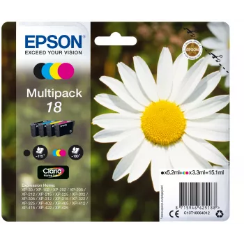 Spausdintuvo kasetė Epson 18 Multipack C13T18064012 juoda, žydra, rausvai violetinė, geltona