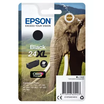 Epson Elephant Singlepack Black 24XL Claria Photo HD kasetė