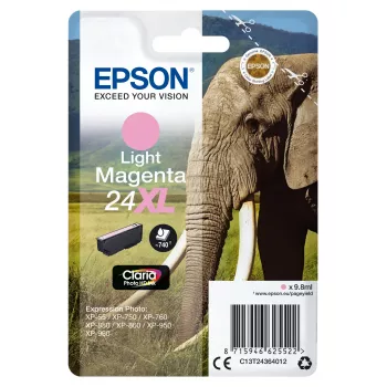 Kasetė Epson 24XL Originali rašalo kasetė, šviesiai purpurinė, 740 puslapių, C13T24364012