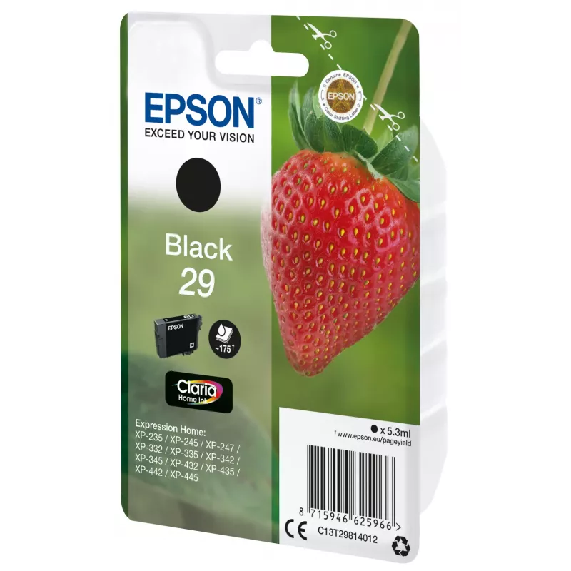 Epson originalus rašalo kasetė 29 Claria Home Ink juoda (C13T29814012)