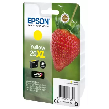 Epson 29XL Claria Home geltonas kasetė, didelės talpos, pigmentinis rašalas, 6,4 ml, 1 vnt., 450 puslapių