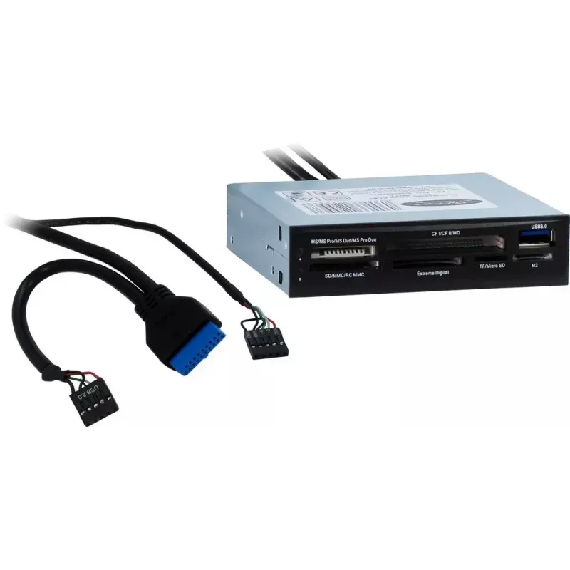 Kortelių skaitytuvas Inter-Tech CI-01 USB 3.2 Gen 1 vidinis juodas