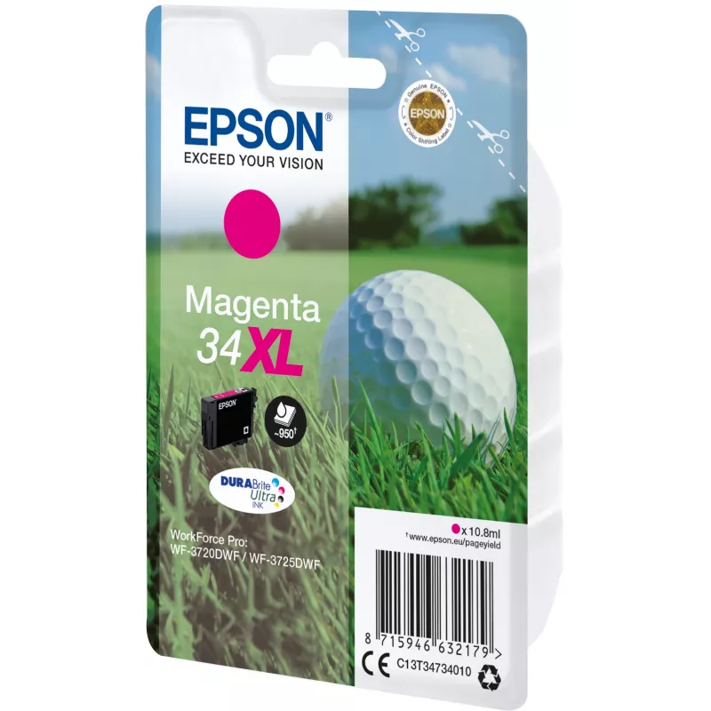 Kasetė Epson 34XL rausvai raudona (magenta) 950 puslapių C13T34734010