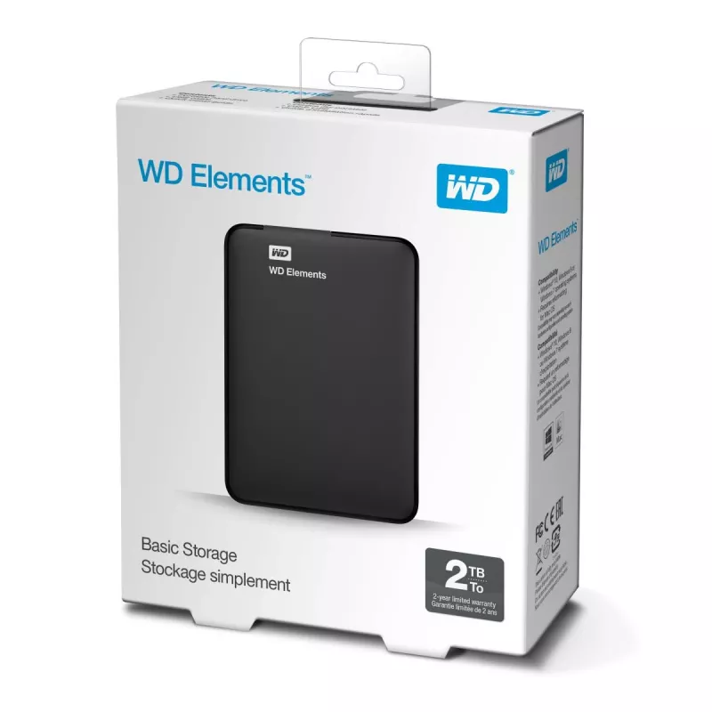 WESTERN DIGITAL WD Elements 2TB USB-A 3.0 nešiojamas kietasis diskas