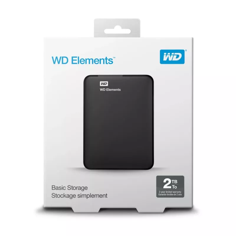 WESTERN DIGITAL WD Elements 2TB USB-A 3.0 nešiojamas kietasis diskas