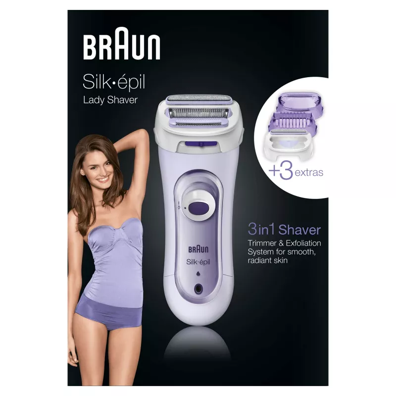 Braun Silk-épil LS 5560 moteriškas skutuvėlis, 1 galvutė, alyvinė
