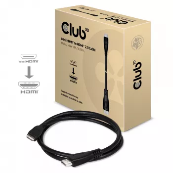 CLUB3D Mini HDMI™ į HDMI™ 2.0 4K60Hz kabelis 1 m / 3,28 pėdos
