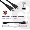 Club 3D CAC-1350 Mini HDMI į HDMI 2.0 kabelis, 4K60Hz, kištukas/kištukas, 1 m, juodas
