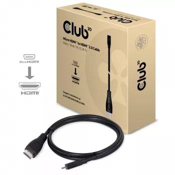 CLUB3D Micro HDMI™ į HDMI™ 2.0 4K60Hz laidas 1 m