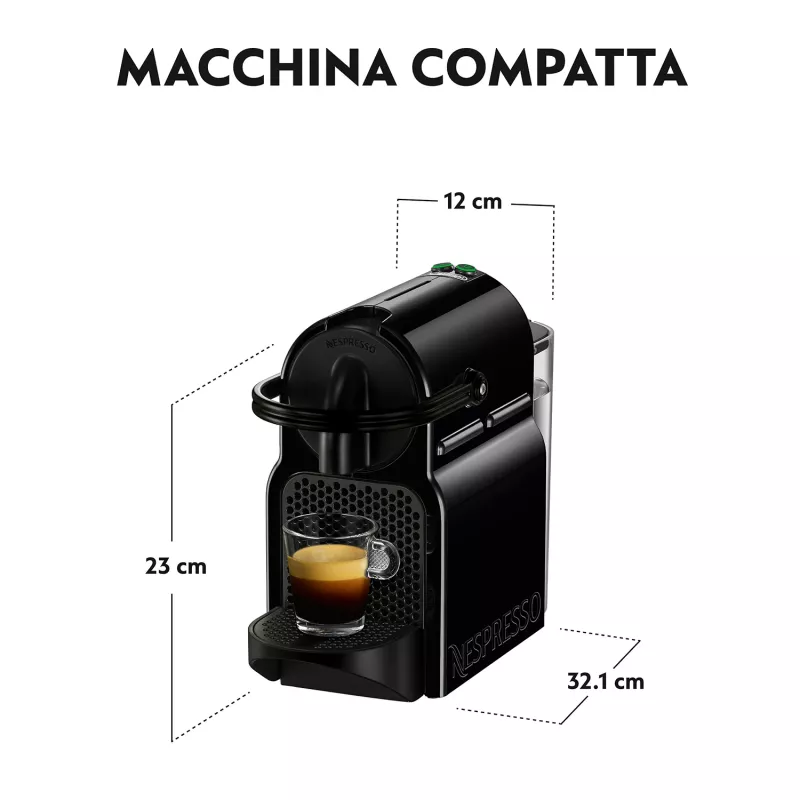 Kapsulinis espresso aparatas De'Longhi Inissia EN 80.BAE, Nespresso, 0,7 L vandens bakelis, 19 bar, juodas