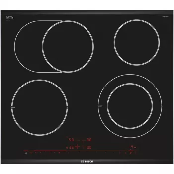 Bosch Serie 8 PKN675DP1D įmontuojama keraminė kaitlentė, juoda, nerūdijantis plienas, 4 zonos