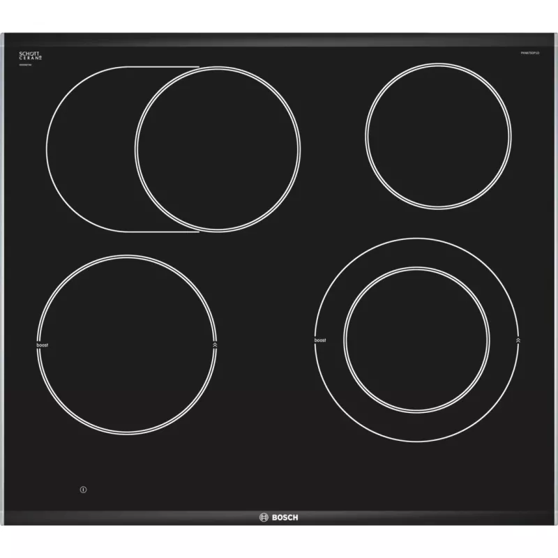 Bosch Serie 8 PKN675DP1D įmontuojama keraminė kaitlentė, juoda, nerūdijantis plienas, 4 zonos