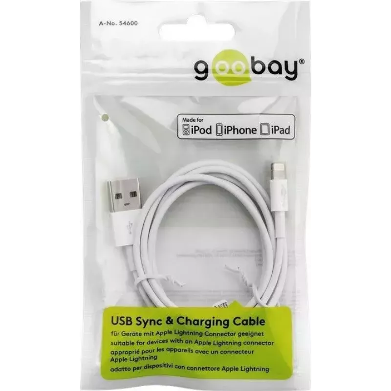 Lightning USB įkrovimo ir sinchronizavimo laidas Goobay 72905