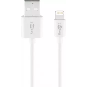 Goobay Lightning USB įkrovimo ir sinchronizavimo laidas 2 m, baltas