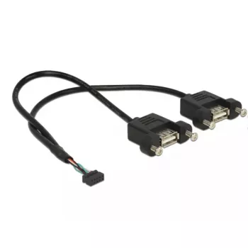 USB kabelis DeLOCK 84832 USB 2.0 0,25 m 2 x USB A juodas