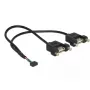 USB kabelis DeLOCK 84832 USB 2.0 0,25 m 2 x USB A juodas