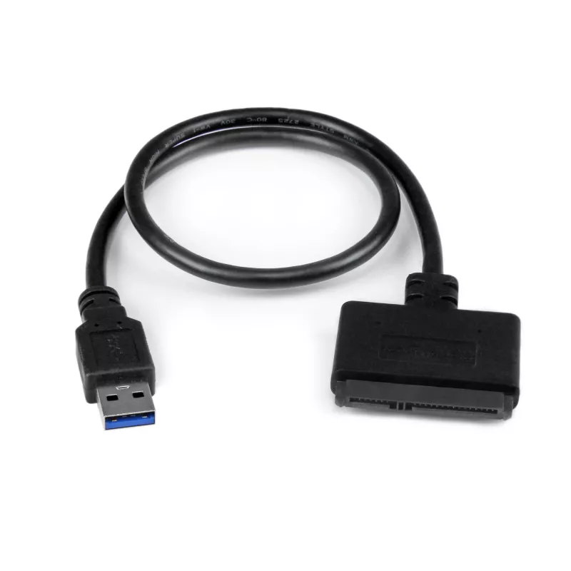 StarTech.com SATA į USB kabelis su UASP, juodas, 6 Gbit/s, CE, FCC, 0 - 60 °C, -10 - 70 °C, 49 mm