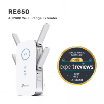 TP-Link RE650 belaidžio tinklo stiprintuvas, 10/100/1000 Mbit/s, baltas
