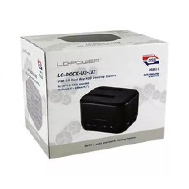 Dviejų diskų dėklas LC-Power LC-DOCK-U3-III 2.5/3.5 inch HDD/SSD USB 3.2 Gen 1