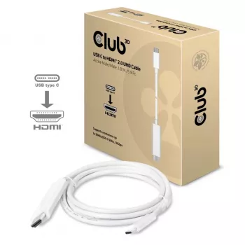 CLUB3D USB C į HDMI™ 2.0 aktyvus UHD kabelis 1,8 m