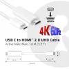 CLUB3D USB C į HDMI™ 2.0 aktyvus UHD kabelis 1,8 m