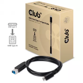 CLUB3D USB 3.1 Gen2 Type-C į Type-B laidas, vyriškas/vyriškas, 1 m / 3,3 pėd.