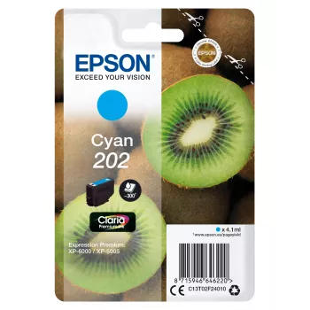 Kasetė EPSON rašalo lazdelė Singlepack Kiwi Cyan 202 Claria Premium Ink 4,1 ml
