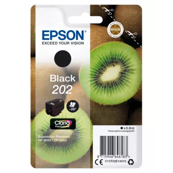 Kasetė EPSON rašalinė vienkartinė Kiwi Black 202 Claria Premium Ink 6,9 ml