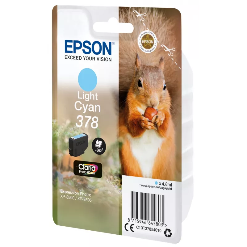 Epson Squirrel Singlepack šviesiai žalsvai mėlyna 378 Claria Photo HD rašalas