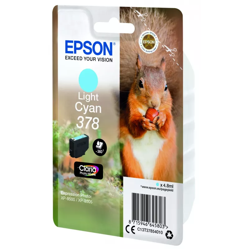 Epson Squirrel Singlepack šviesiai žalsvai mėlyna 378 Claria Photo HD rašalas