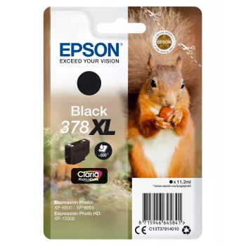 Epson 378XL Claria Photo HD rašalo kasetė, juoda, didelės talpos (XL), 11,2 ml, 500 puslapių