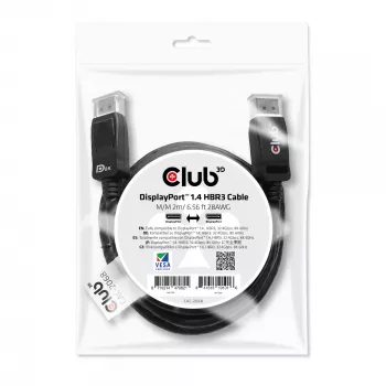 CLUB3D DisplayPort 1.4 HBR3 kabelis 2m/6.56ft M/M 8K60Hz