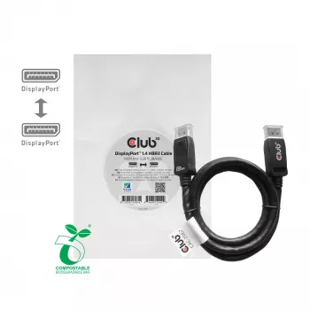 CLUB3D DisplayPort 1.4 HBR3 laidas 1 m / 3,28 pėdų Kištukas/Kištukas 8K60Hz