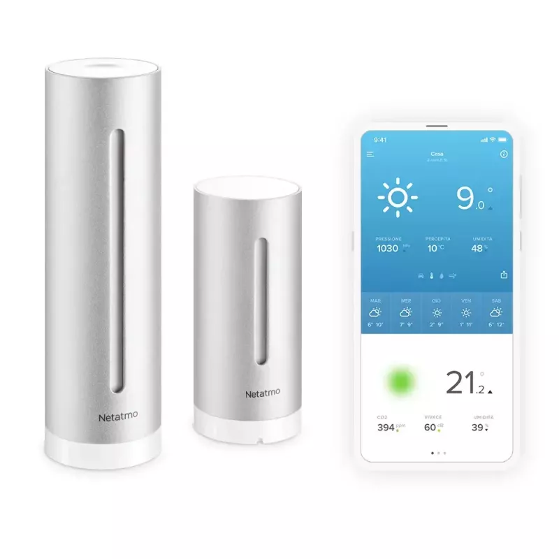 Netatmo NWS01-EC skaitmeninė orų stotelė, aliuminis, baterija / USB, Wi-Fi