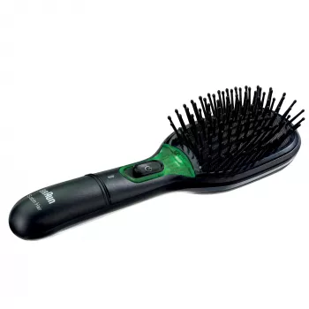 Paddle šepetys plaukams BRAUN BR710 suaugusiems, juodas ir žalias, 175 g