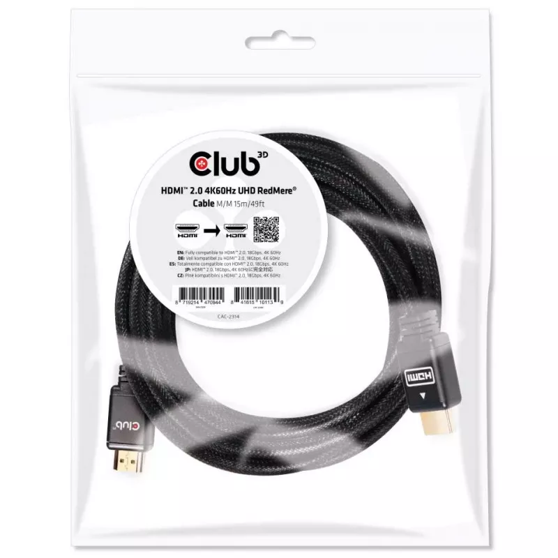 CLUB3D HDMI 2.0 4K60Hz RedMere kabelis 15m