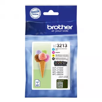 Brother LC3213VAL kasečių rinkinys 4 vnt. Originalios Didelės (XL) talpos juoda, mėlyna, raudona, geltona