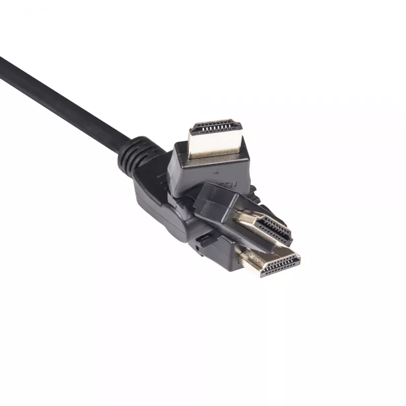 Club 3D CAC-1360 HDMI 2.0 laidas su Ethernet, 360° sukamas, 4K60Hz UHD, M/M, 2 m, juodas