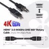Club 3D CAC-1360 HDMI 2.0 laidas su Ethernet, 360° sukamas, 4K60Hz UHD, M/M, 2 m, juodas