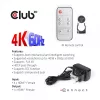 CLUB3D HDMI™ 2.0 UHD 4K60Hz SwitchBox 4 prievadai su IR nuotolinio valdymo pulteliu