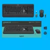 Belaidis klaviatūros ir pelės rinkinys Logitech MK540 Advanced — pilno dydžio QWERTY klaviatūra, USB imtuvas, US išdėstymas, ergonomiška pelė, juoda/balta